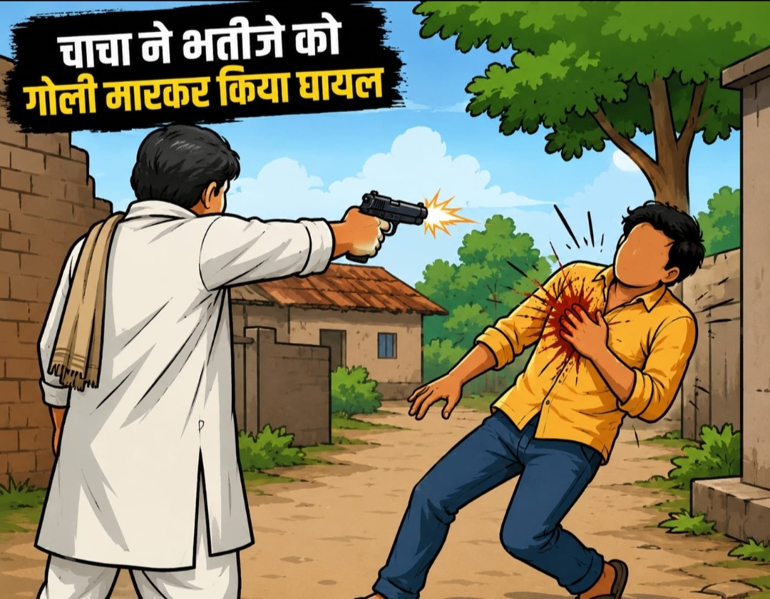 चाचा पर भतीजे को गोली मारने का आरोप, घायल युवक अस्पताल में भर्ती; पुलिस जांच में जुटी