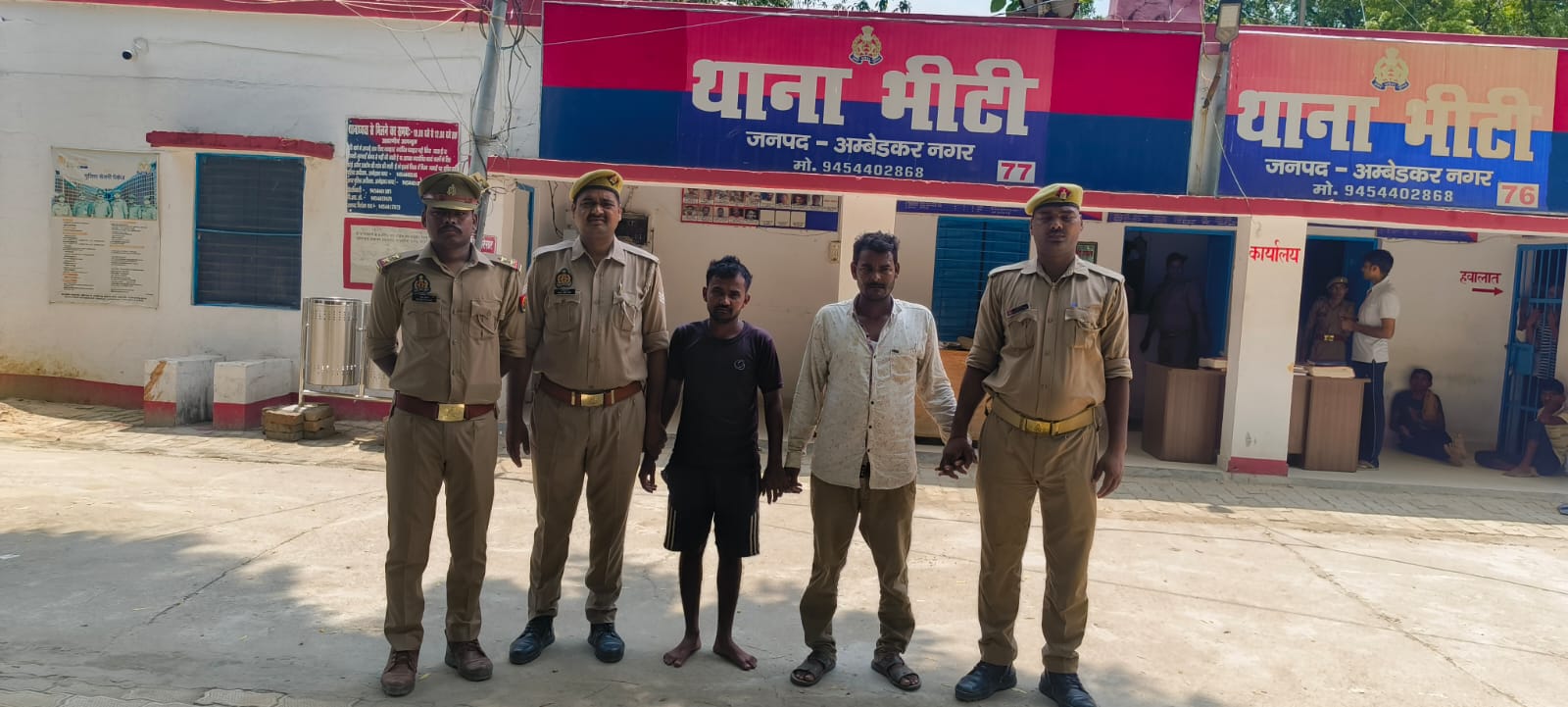 बकरी चोरी के मामले में भीटी पुलिस की कार्रवाई, दो वांछित अभियुक्त गिरफ्तार, ₹3,500 बरामद