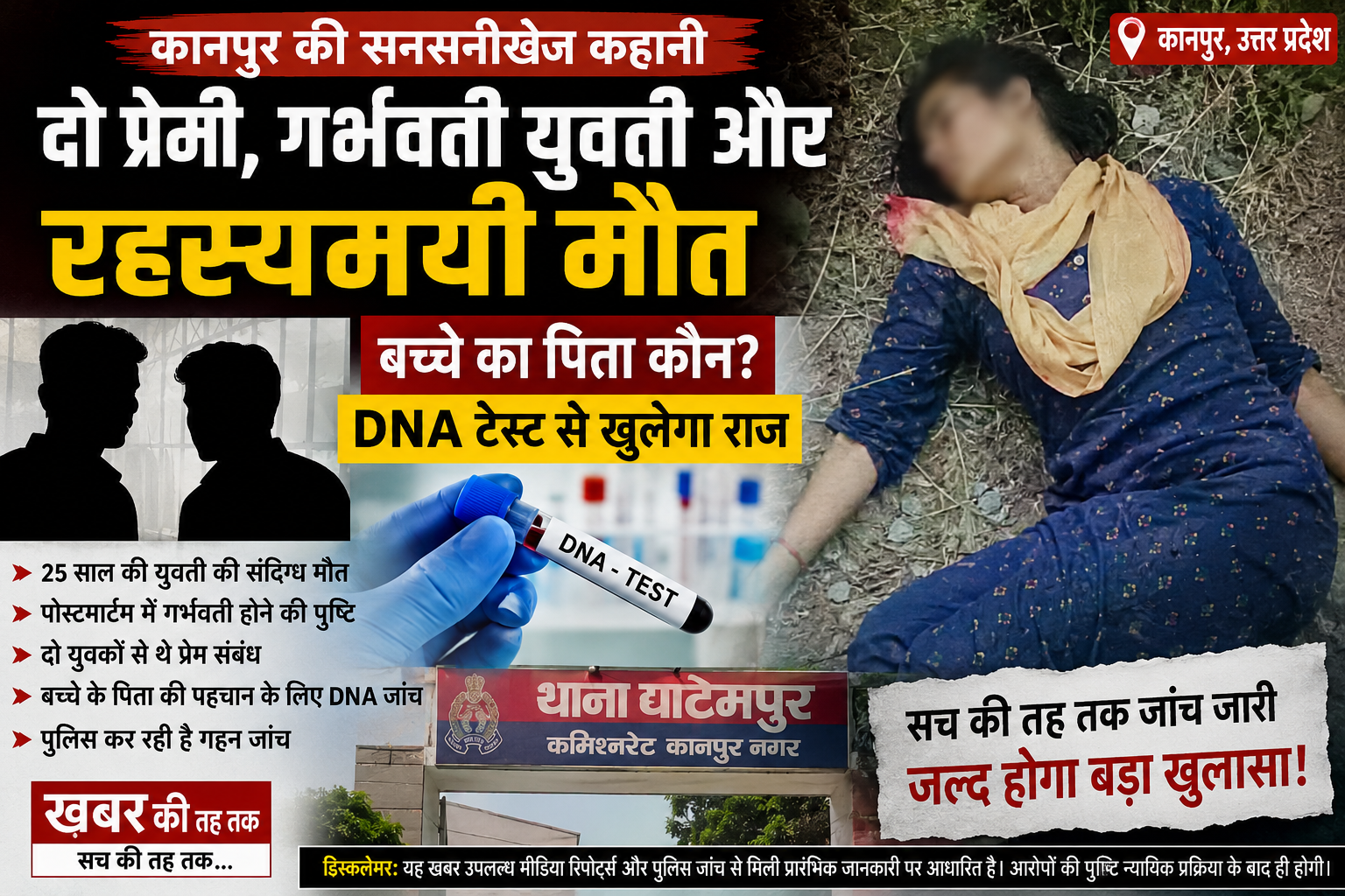 दो प्रेमी, गर्भवती युवती और रहस्यमयी मौत… बच्चे का पिता कौन? DNA टेस्ट से खुलेगा राज