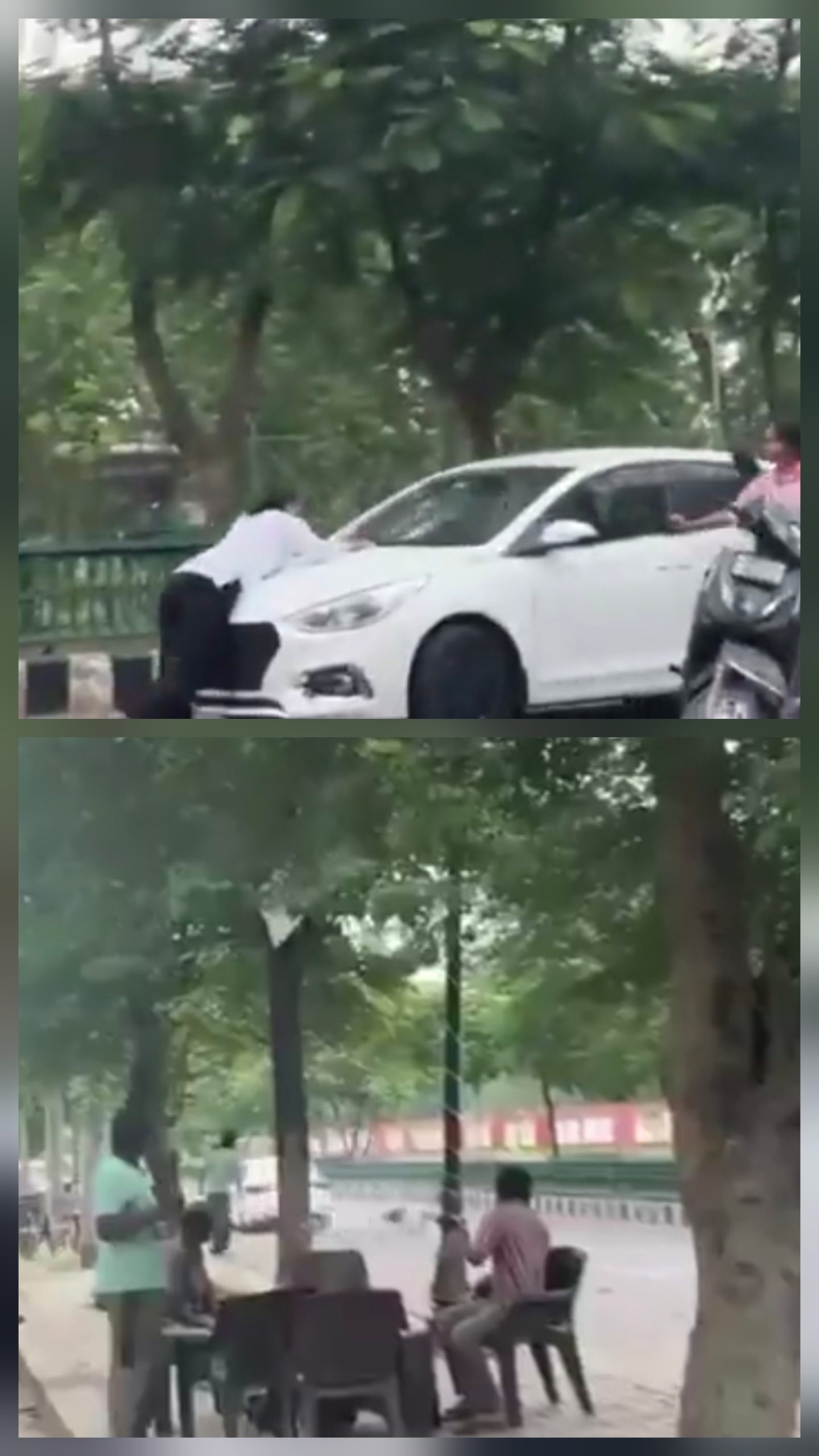 जनेश्वर मिश्र पार्क के पास युवती को कार से कुचलने की कोशिश का आरोप, बोनट पर जिंदगी बचाने की जद्दोजहद