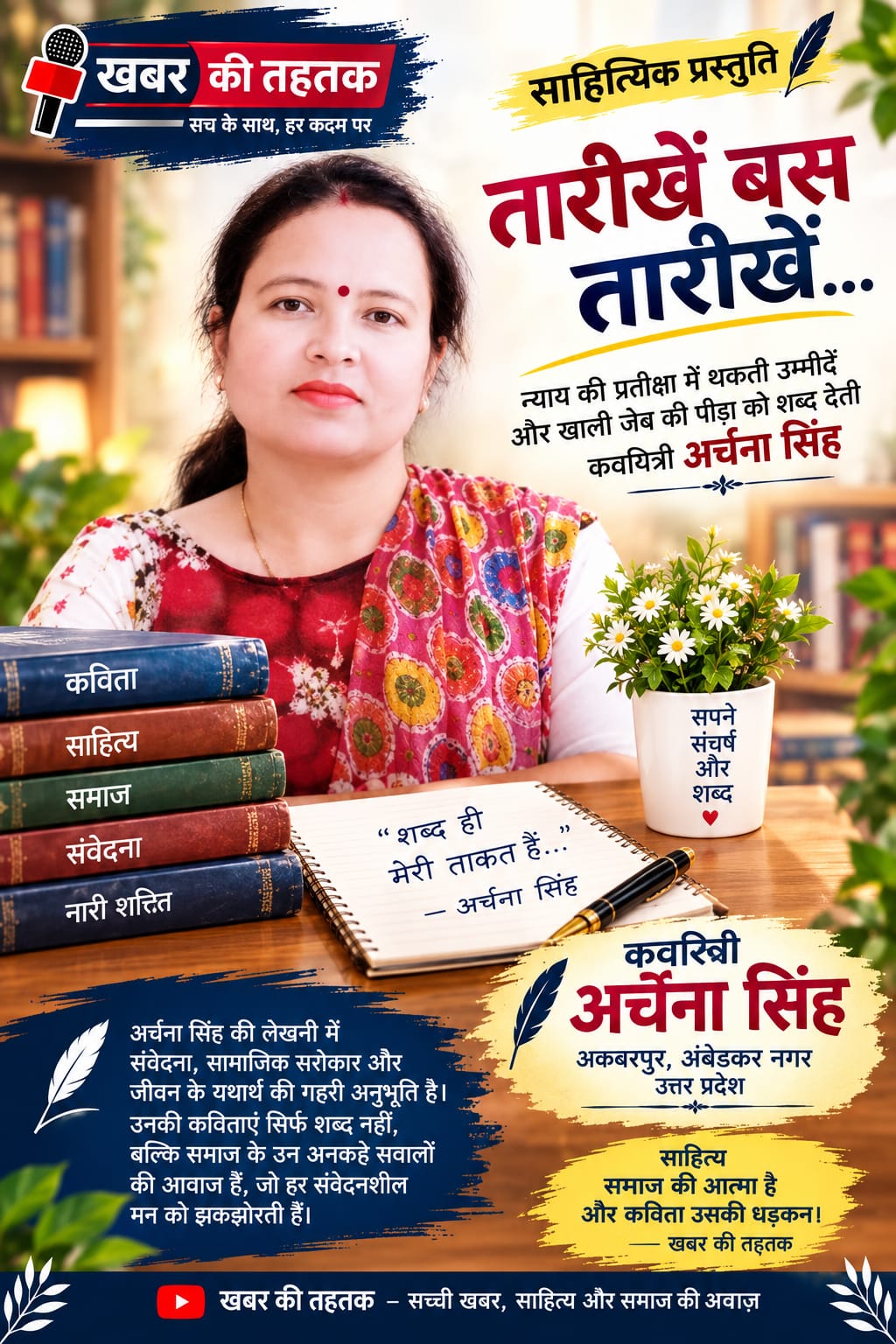 न्याय की प्रतीक्षा में थकती उम्मीदों और खाली जेब की पीड़ा को शब्द देती कवयित्री अर्चना सिंह