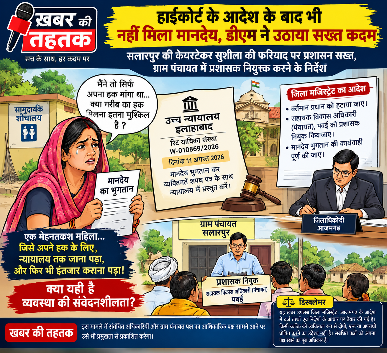 हाईकोर्ट के आदेश के बाद भी नहीं मिला मानदेय, डीएम ने उठाया सख्त कदम