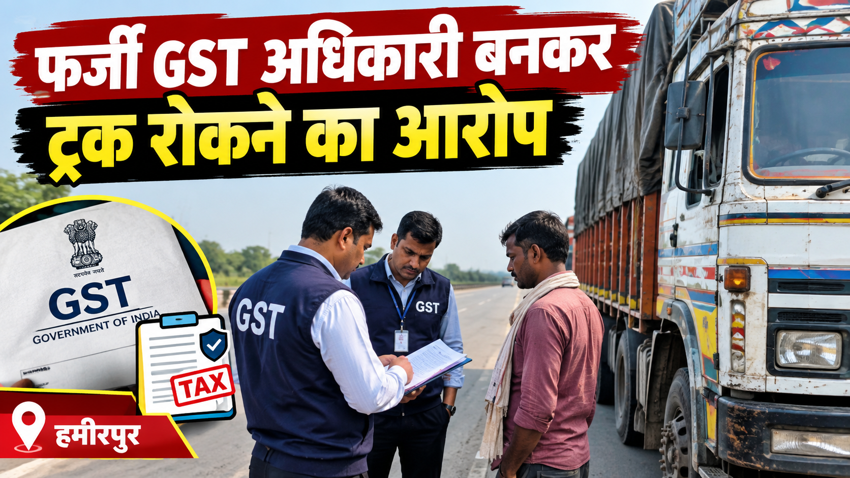 हमीरपुर में फर्जी GST अधिकारी बनकर ट्रक रोकने का आरोप, चार गिरफ्तार