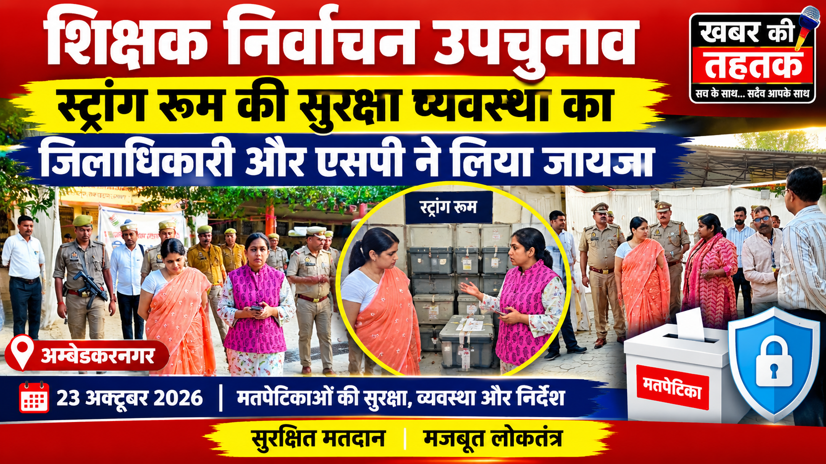 शिक्षक निर्वाचन उपचुनाव: स्ट्रांग रूम की सुरक्षा व्यवस्था का जिलाधिकारी और एसपी ने लिया जायजा